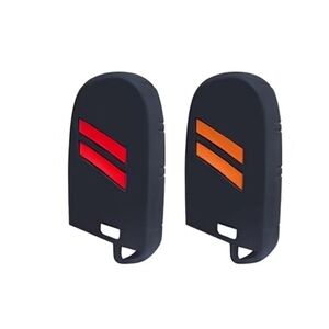 Black Key Fob Covers with Red and Orange Stripes